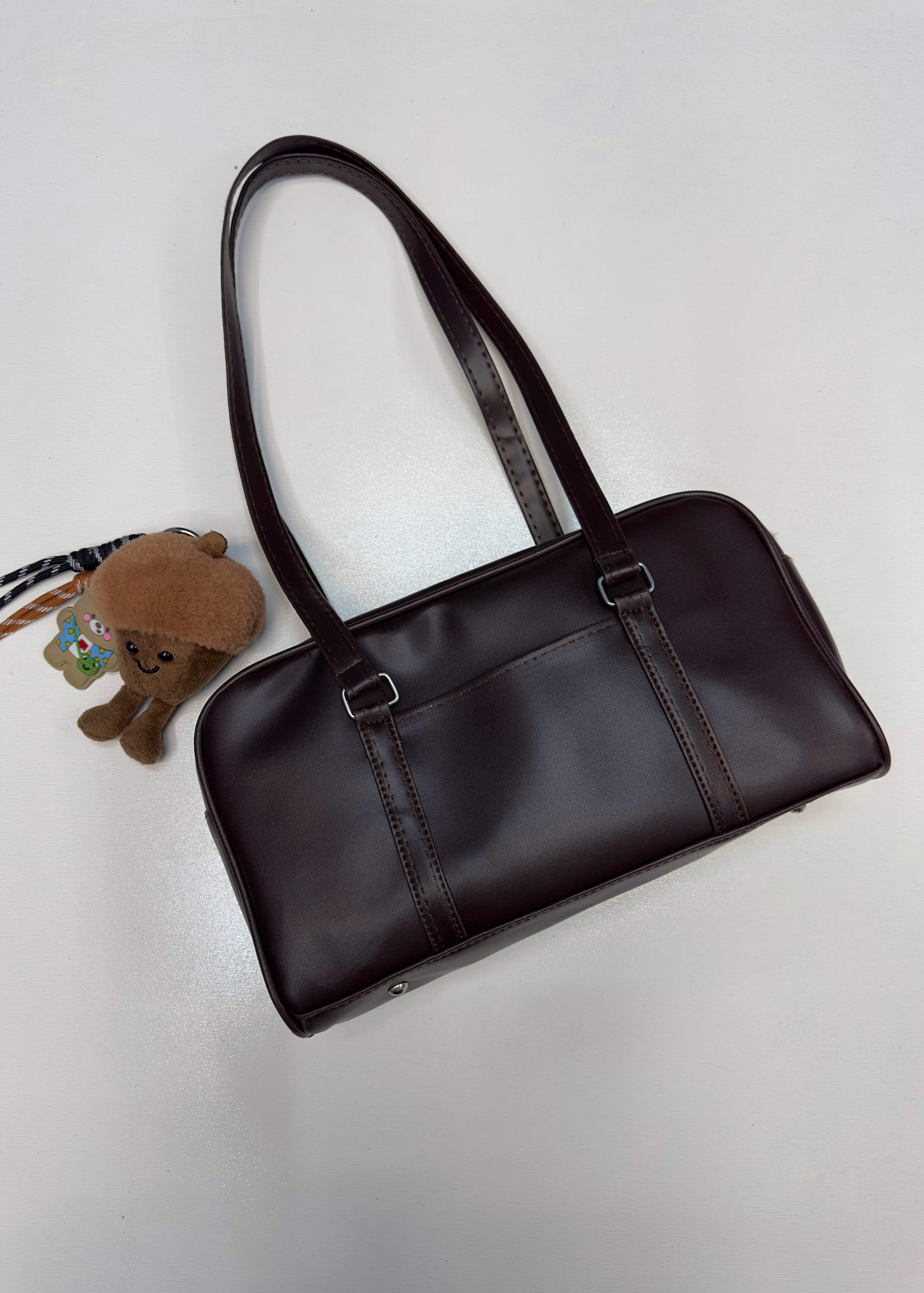 کیف قهوه ای سوخته چرم تک جیب