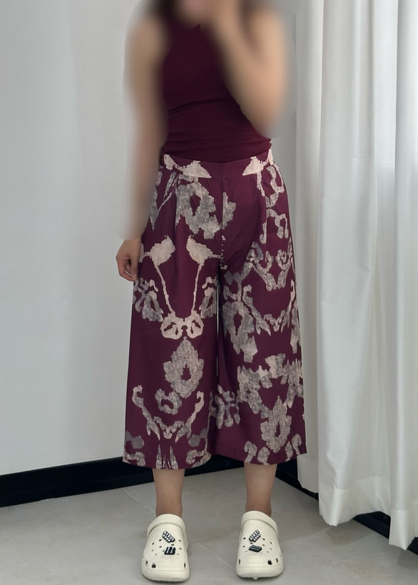 شلوار واید لگ طرحدار زرشک