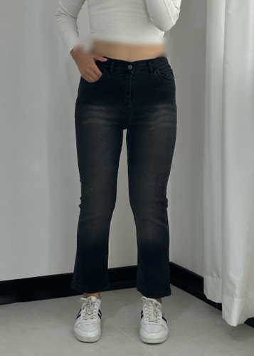 شلوار جین واید استریت کات ذغالی